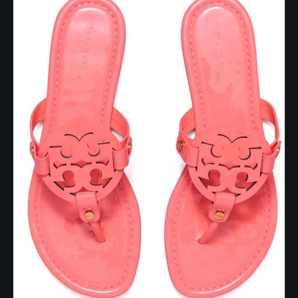 NWT Tory Burch Coral MILLER PATENT SANDAL